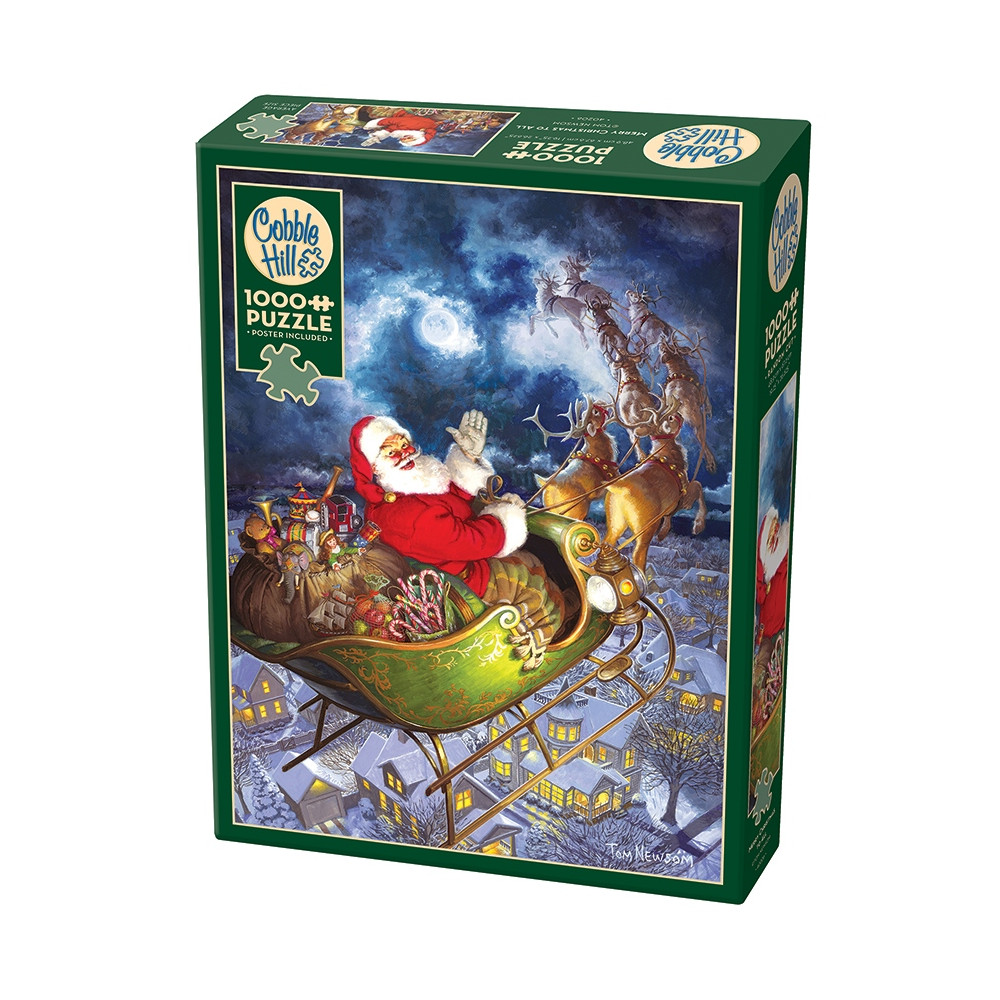 Produktbild för Puzzle Merry Christmas to All, Pussel, 1000 bitar, Cobble Hill