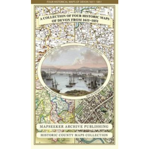 Historical Images Ltd Devon 1611 - 1836 - Fold Up Map that features a collection of Four Historic Maps, John Speed's County Map 1611, Johan Blaeu's County Map of 1648, Thomas Moules County Map of 1836 and a Plan of Exeter 1851 by John Tallis.