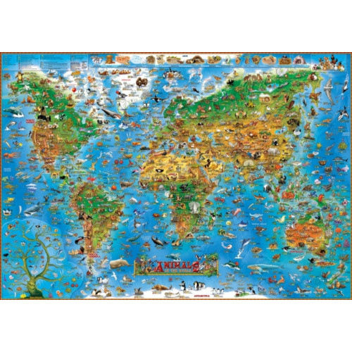 The Genuine Company Limited Animals of the World kids wall map laminated