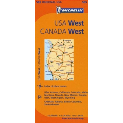 Michelin Editions Des Voyages Western USA, Western Canada - Michelin Regional Map 585