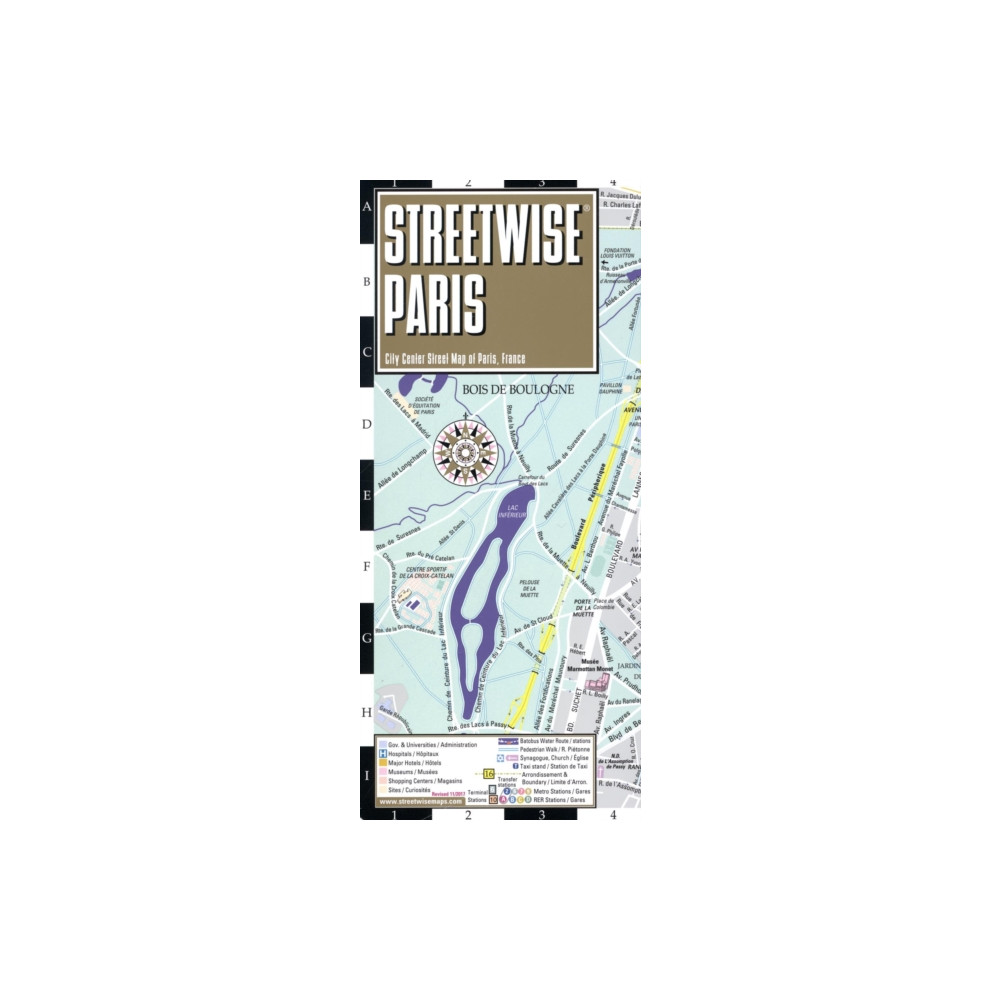 Produktbild för Streetwise Paris Map - Laminated City Center Street Map of Paris, France