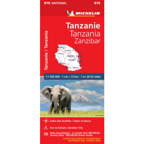 Michelin Editions Des Voyages Tanzania & Zanzibar - Michelin National Map 810