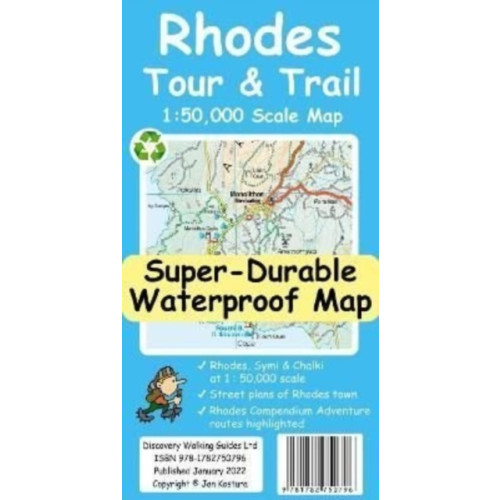 Discovery Walking Guides Ltd Rhodes Tour and Trail Map