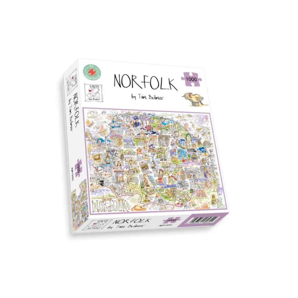 Produktbild för Map of Norfolk Jigsaw 1000 Piece Puzzle