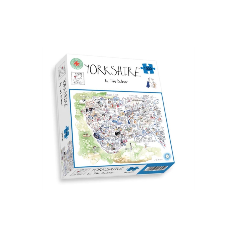 Produktbild för Map of Yorkshire Jigsaw 1000 Piece Puzzle
