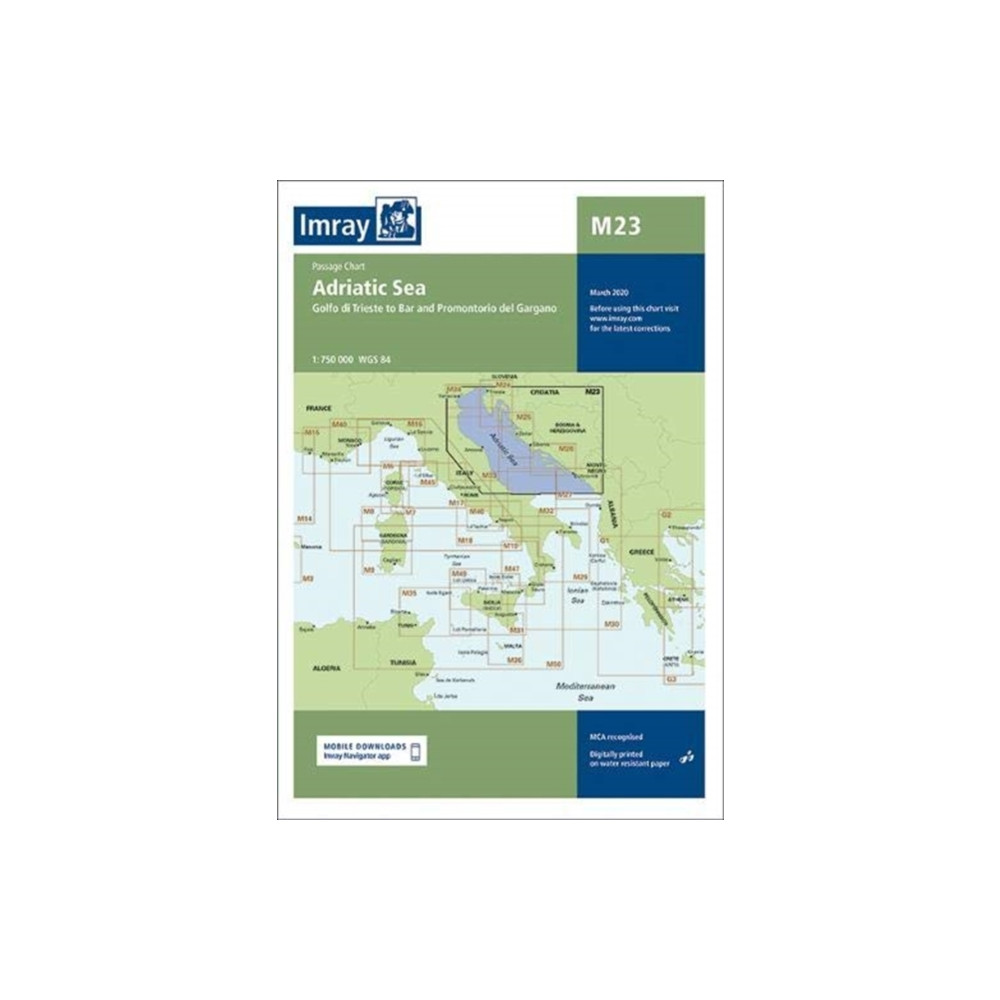 Produktbild för M23 Adriatic Sea Passage Chart