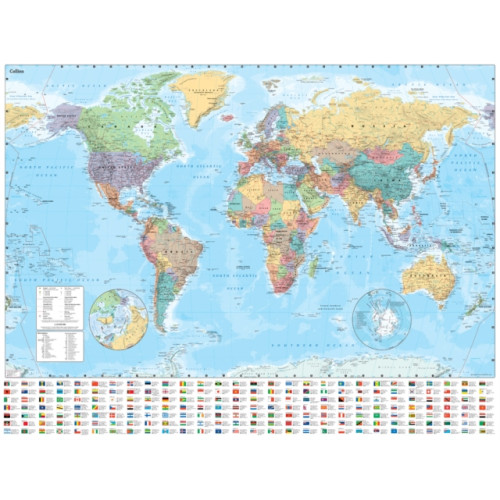 HarperCollins Publishers Collins World Wall Laminated Map
