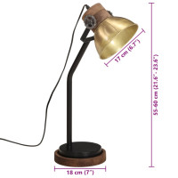 Produktbild för Skrivbordslampa 25 W antik mässing 18x18x60 cm E27