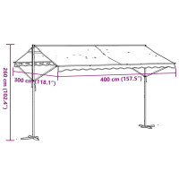 Produktbild för Fristående markis blå och vit 400x300 cm tyg och stål