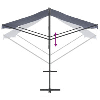 Produktbild för Fristående markis blå och vit 400x300 cm tyg och stål