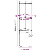 Produktbild för Tomatbur med växtpåse 2 st 116 cm stål och PP