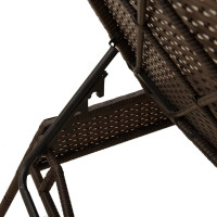Produktbild för Solsängar 2 st med bord brun konstrotting