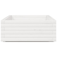 Produktbild för Odlingslåda vit 110x60x26,5 cm massiv furu