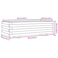 Produktbild för Odlingslåda vaxbrun 90x40x26,5 cm massiv furu