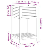 Produktbild för Odlingslåda med hylla 45x45x80 cm massiv akacia och stål