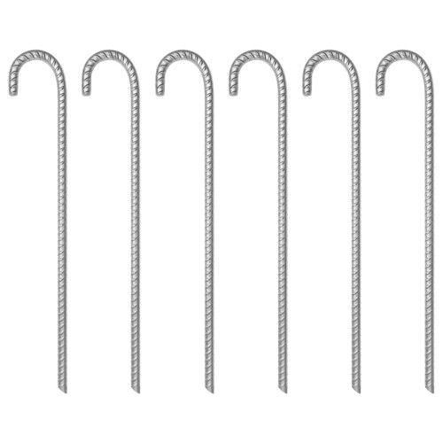 vidaXL Tältpinnar 6 st 41,5 cm Ø12 mm galvaniserat stål