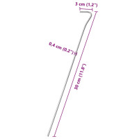 Produktbild för Tältpinnar 50 st 30 cm Ø4 mm galvaniserat stål