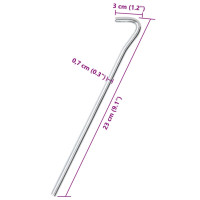 Produktbild för Tältpinnar 50 st 23 cm Ø7 mm galvaniserat stål