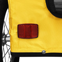 Produktbild för Cykelvagn för djur gul oxfordtyg och järn