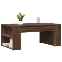 Produktbild för Soffbord brun ek 102x55x42 cm konstruerat trä