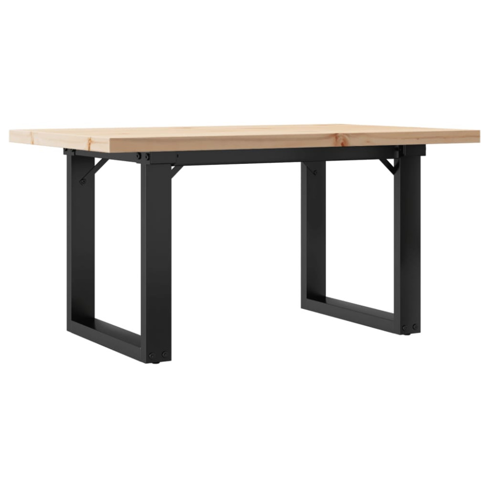 Produktbild för Soffbord O-ram 80x50x40,5 cm massiv furu och stål