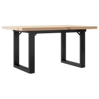 Produktbild för Soffbord O-ram 80x50x40,5 cm massiv furu och stål