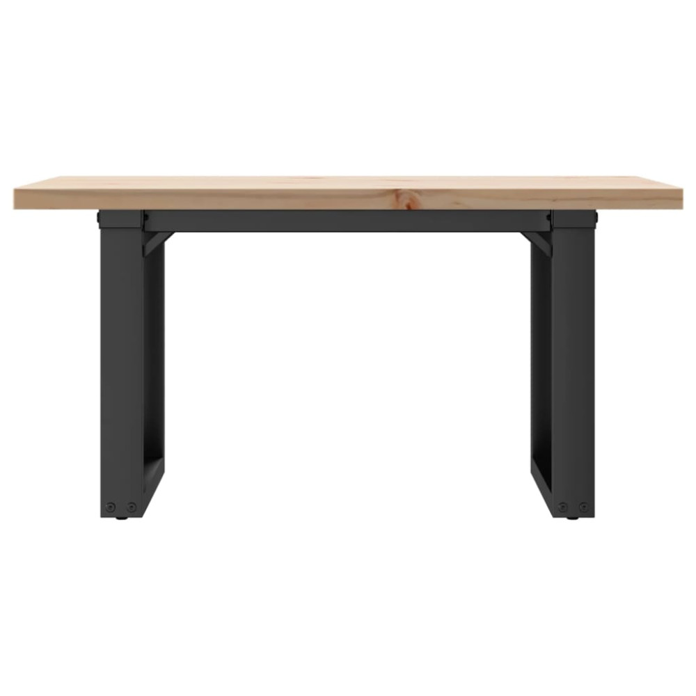 Produktbild för Soffbord O-ram 80x50x40,5 cm massiv furu och stål