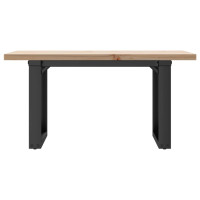 Produktbild för Soffbord O-ram 80x50x40,5 cm massiv furu och stål