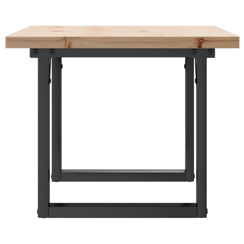 Produktbild för Soffbord O-ram 80x50x40,5 cm massiv furu och stål