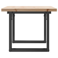 Produktbild för Soffbord O-ram 80x50x40,5 cm massiv furu och stål