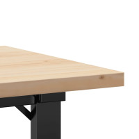 Produktbild för Soffbord O-ram 80x50x40,5 cm massiv furu och stål