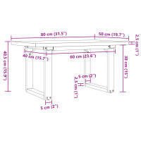 Produktbild för Soffbord O-ram 80x50x40,5 cm massiv furu och stål