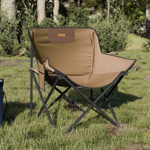 vidaXL Campingstolar med ficka fällbar 2 st brun - Utestolar