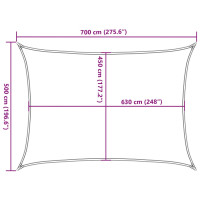 Produktbild för Solsegel 160 g/m² rektangulär ljusgrå 5x7 m HDPE