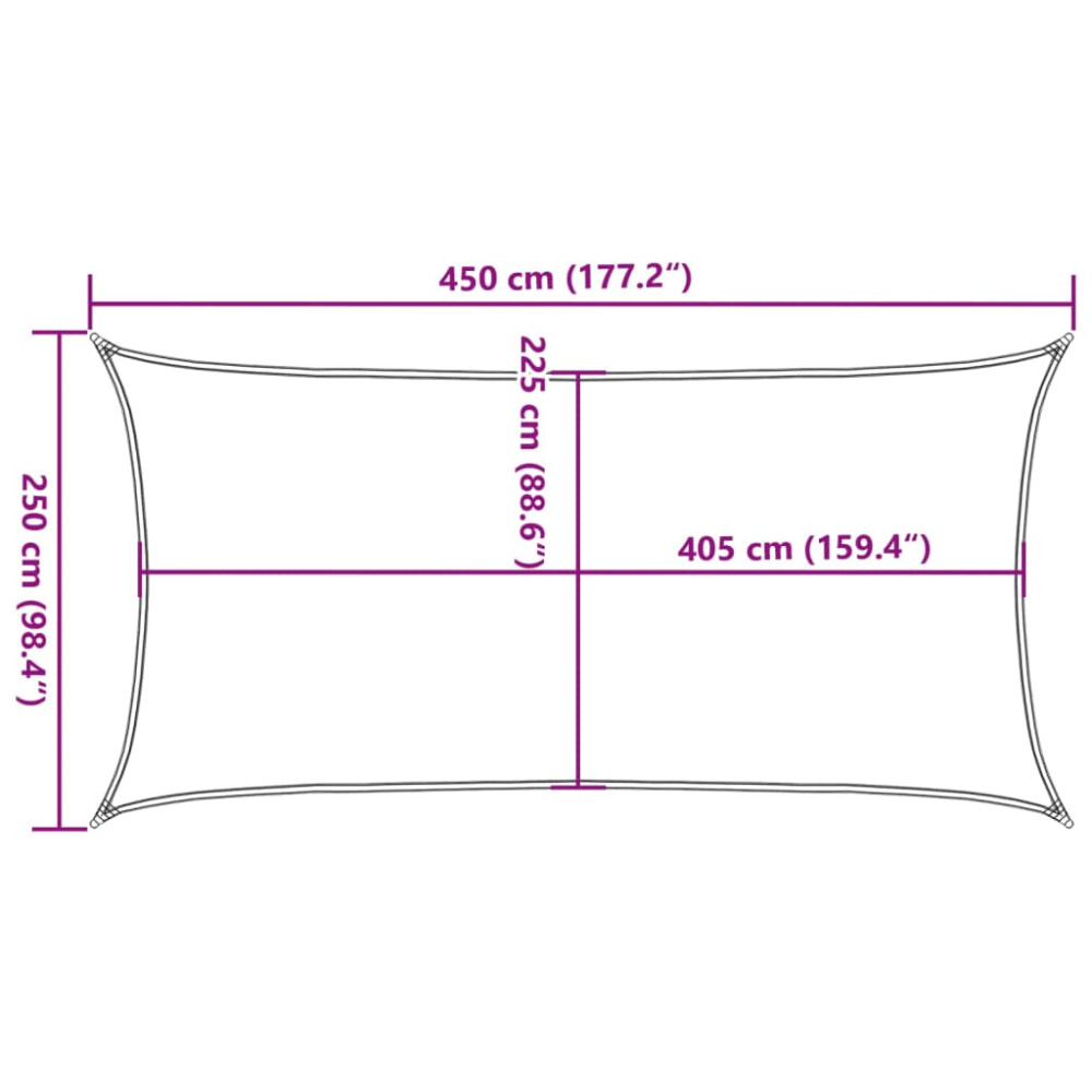 Produktbild för Solsegel 160 g/m² rektangulär ljusgrå 2,5x4,5 m HDPE