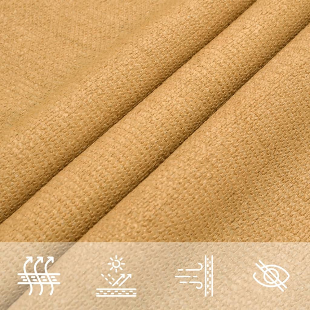 Produktbild för Solsegel 160 g/m² rektangulär sand 5x8 m HDPE