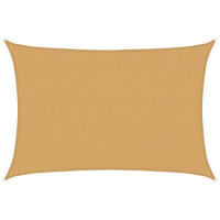 Produktbild för Solsegel 160 g/m² rektangulär sand 4x6 m HDPE
