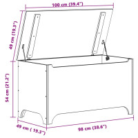 Produktbild för Förvaringslåda med lock RANA vit 100x49x54 cm massiv furu