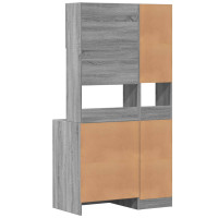 Produktbild för Köksskåp grå sonoma 95x50x180 cm konstruerat trä