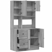 Produktbild för Köksskåp grå sonoma 95x50x180 cm konstruerat trä