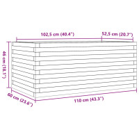 Produktbild för Odlingslåda 110x60x46 cm massiv furu