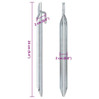 Produktbild för Tältpinnar 24 st V-formade 24 cm Ø20 mm galvaniserat stål