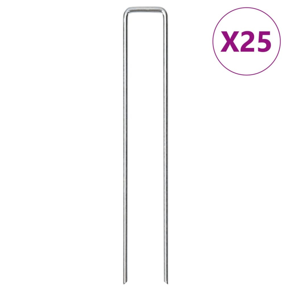 Produktbild för Markpinne U-format 25 st 20x3,5 cm galvaniserat stål