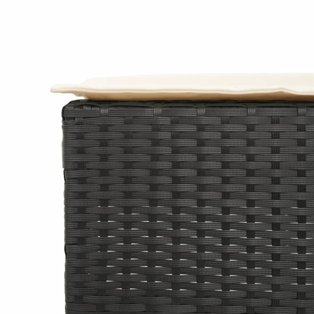 Produktbild för Barstolar för utomhusbruk med dynor 2 st svart konstrotting