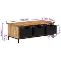 Produktbild för Soffbord med lådor 110x50x40 cm massivt mangoträ