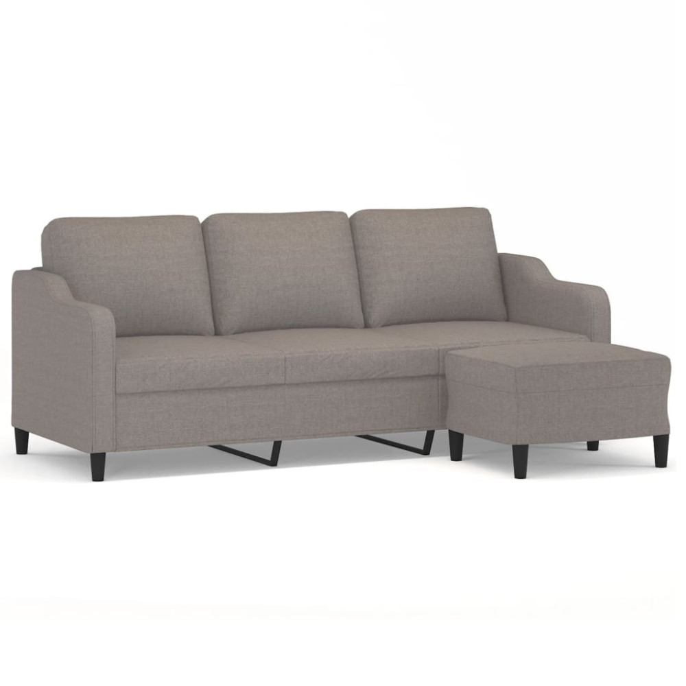 Produktbild för 3-sitssoffa med fotpall taupe 180 cm tyg