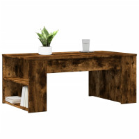 Produktbild för Soffbord rökfärgad ek 102x55x42 cm konstruerat trä