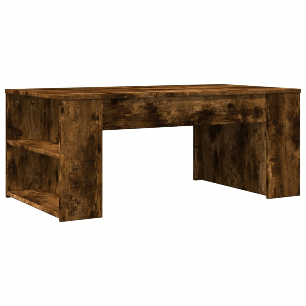 Produktbild för Soffbord rökfärgad ek 102x55x42 cm konstruerat trä