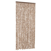 Produktbild för Insektsgardin beige och mörkbrun 56x200 cm chenille