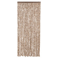 Produktbild för Insektsgardin beige och mörkbrun 56x200 cm chenille